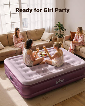 iDOO air mattress deflates and packs into its bag for easy storage