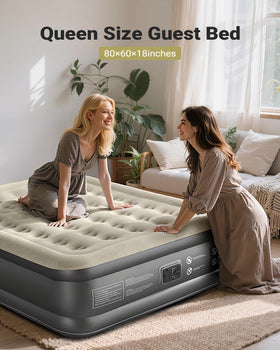 IDOO air mattress queen dimensions 80x60x18 inches for roomy sleep.