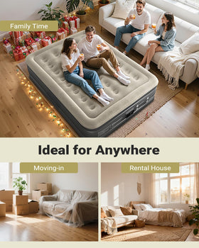 IDOO air mattress queen four-chamber design provides stable support.