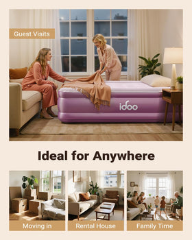 iDOO pink air mattress enhances playful bedrooms and guest spaces