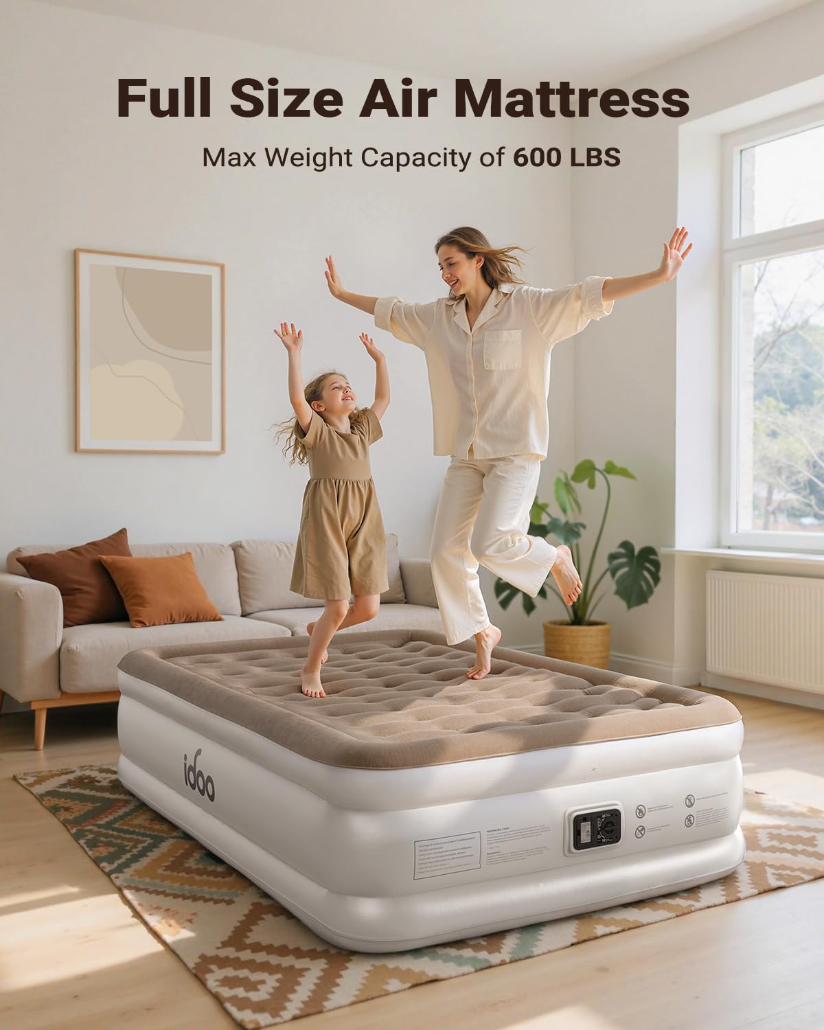 iDOO air mattress quick-inflate demonstrates fast setup for spontaneous guests