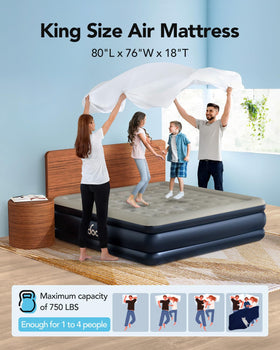 iDOO king-size air mattress raised 18 inches for elevated comfort
