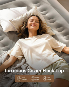 iDOO queen mattress at 18-inch raised height for easy nighttime entry