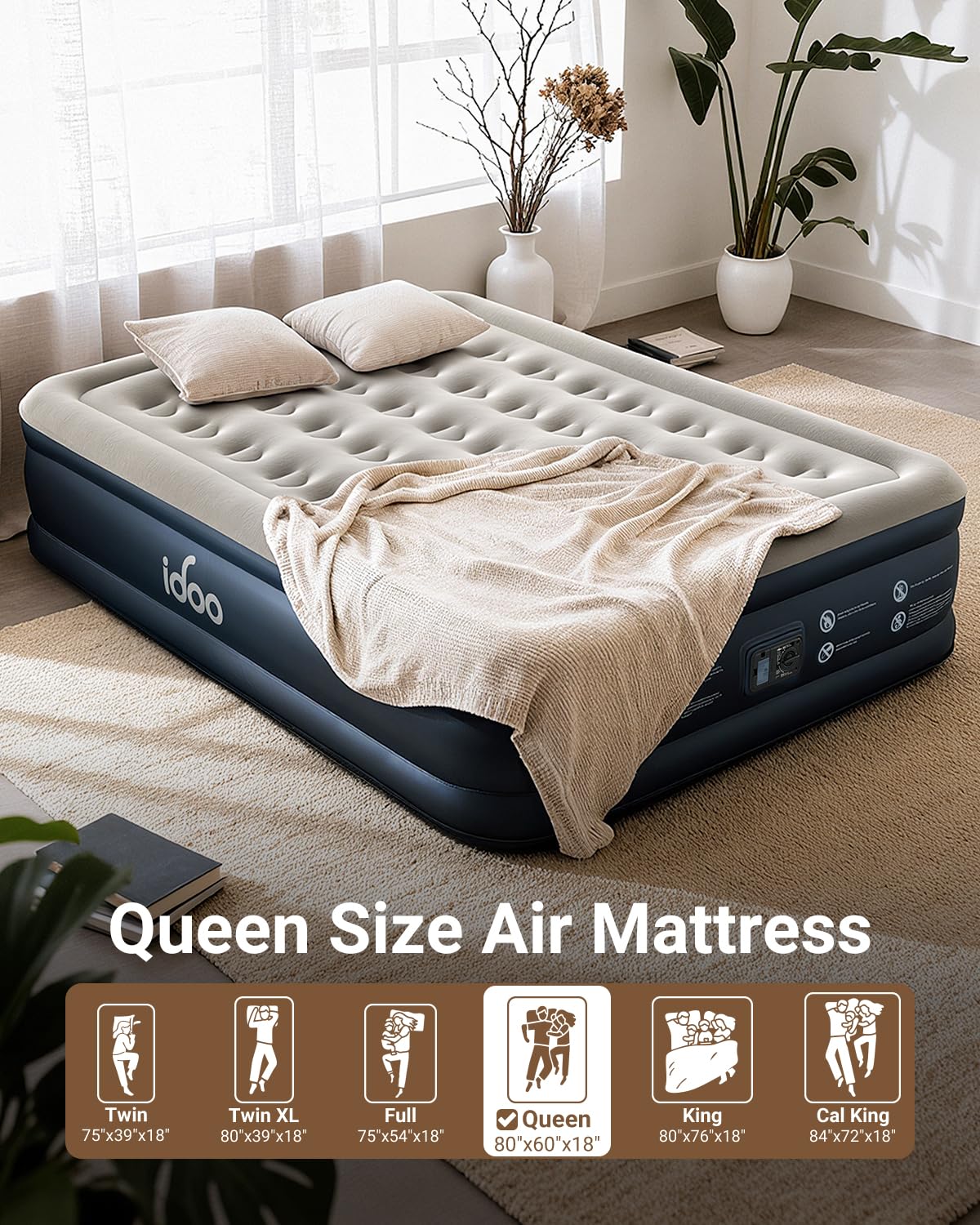 iDOO mattress offers 650-pound capacity for versatile sleeping arrangements