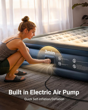 iDOO air mattress with innovative air coil structure supports spine and hips