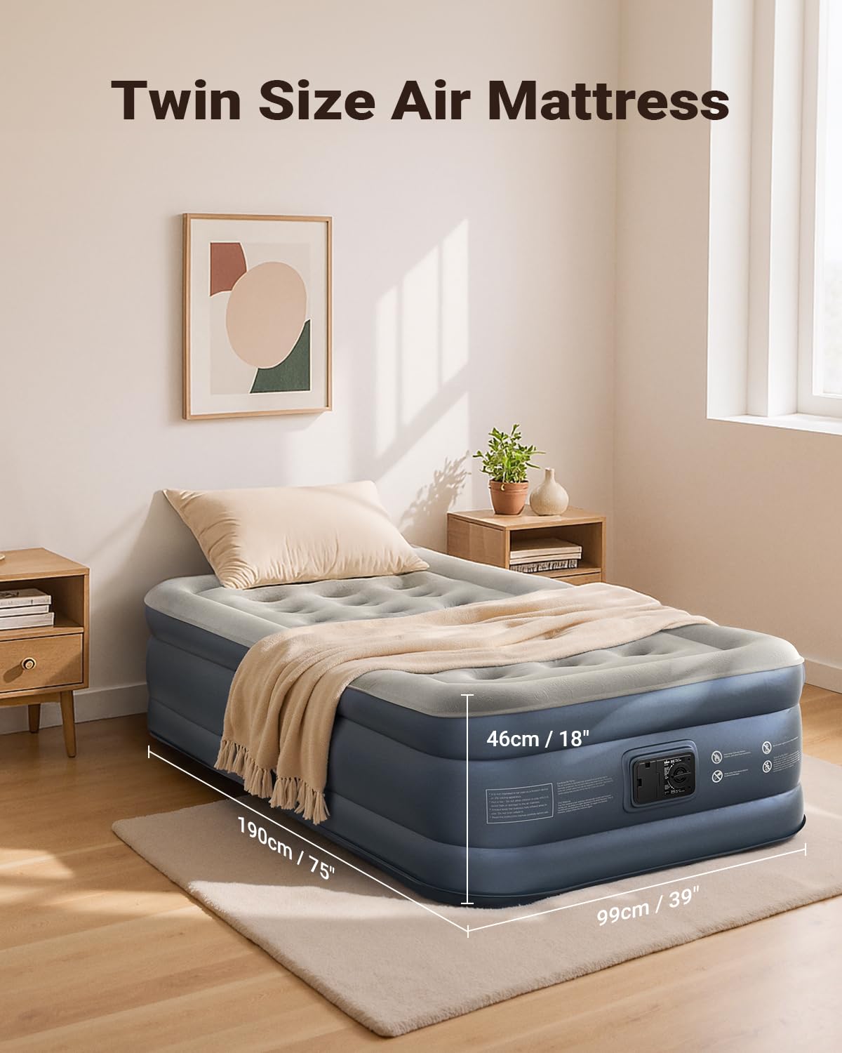 iDOO twin air mattress ideal for camping with stable support