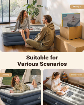 iDOO twin air mattress non-slip bottom keeps it stable on various floors