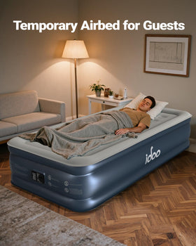 iDOO Twin XL air mattress soft flocked surface feels comfortable