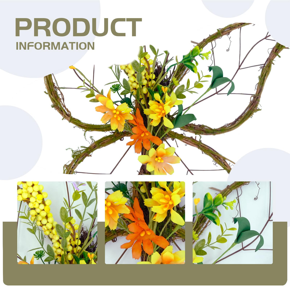 idyllic butterfly wreath floral-pastel-detail enhances walls or doors with seasonal charm