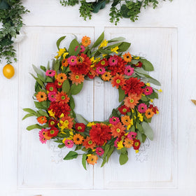 Idyllic front door wreath entryway as a welcoming accent across seasons.