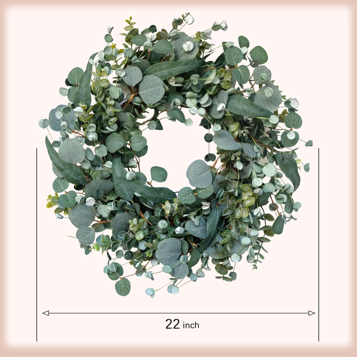 Idyllic wreath expanded to 22in diameter for a fuller room display.