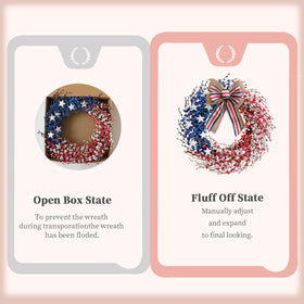 Idyllic wreath with metallic stars adds festive shine to any outdoor or indoor space.