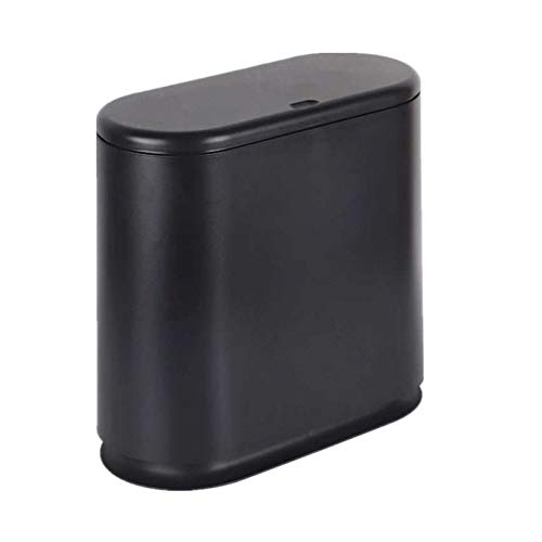 IEEK plastic trash can with press-top lid for hygienic disposal