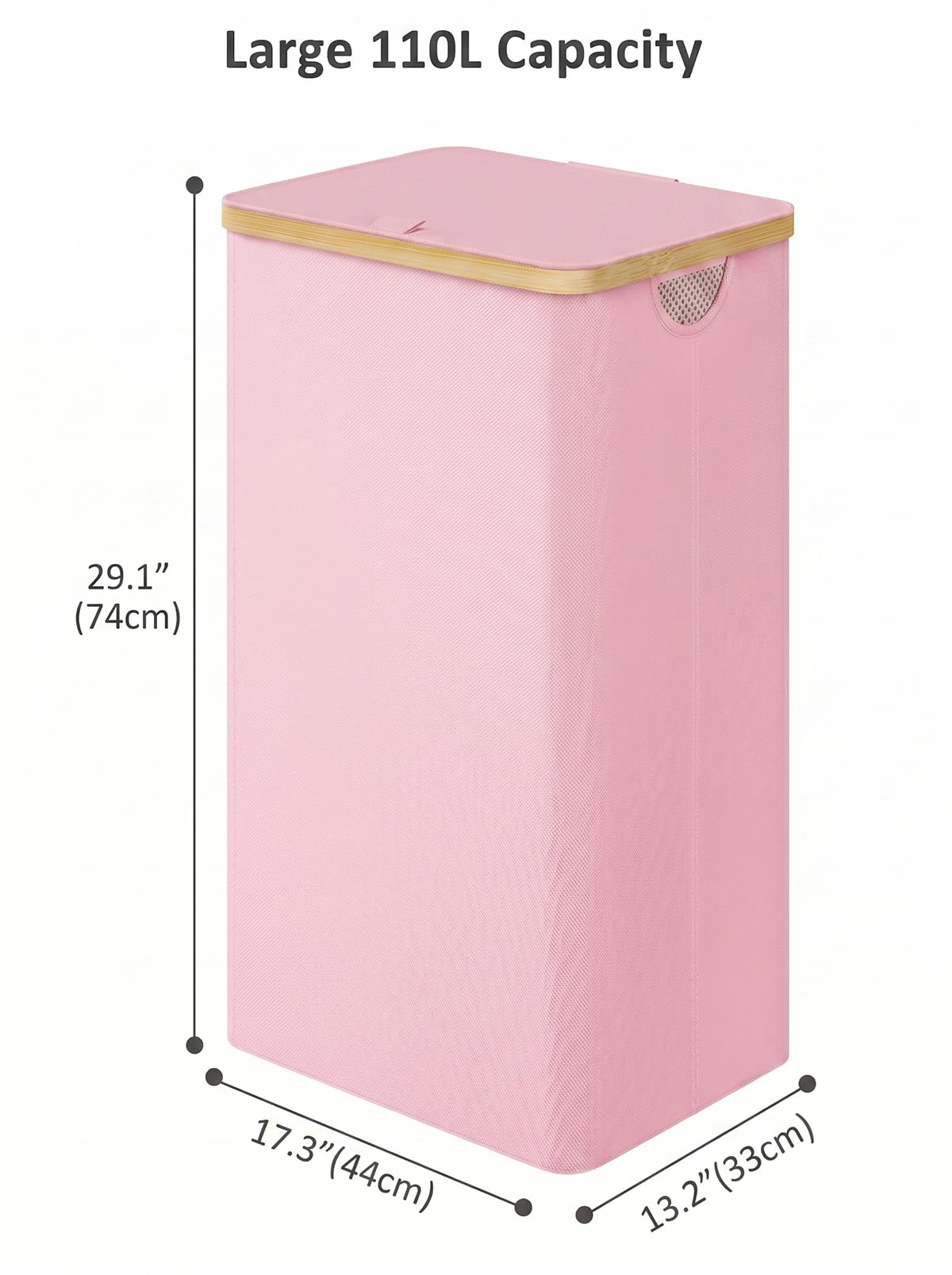 iEGrow 110L laundry hamper demonstrates generous capacity for family laundry