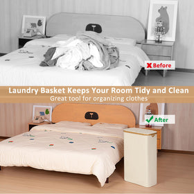 iEGrow bamboo handles offer comfortable grip when carrying laundry