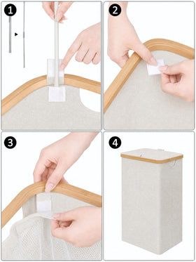 Smooth bamboo handle on the iEGrow basket offers comfortable, rust-free carrying.