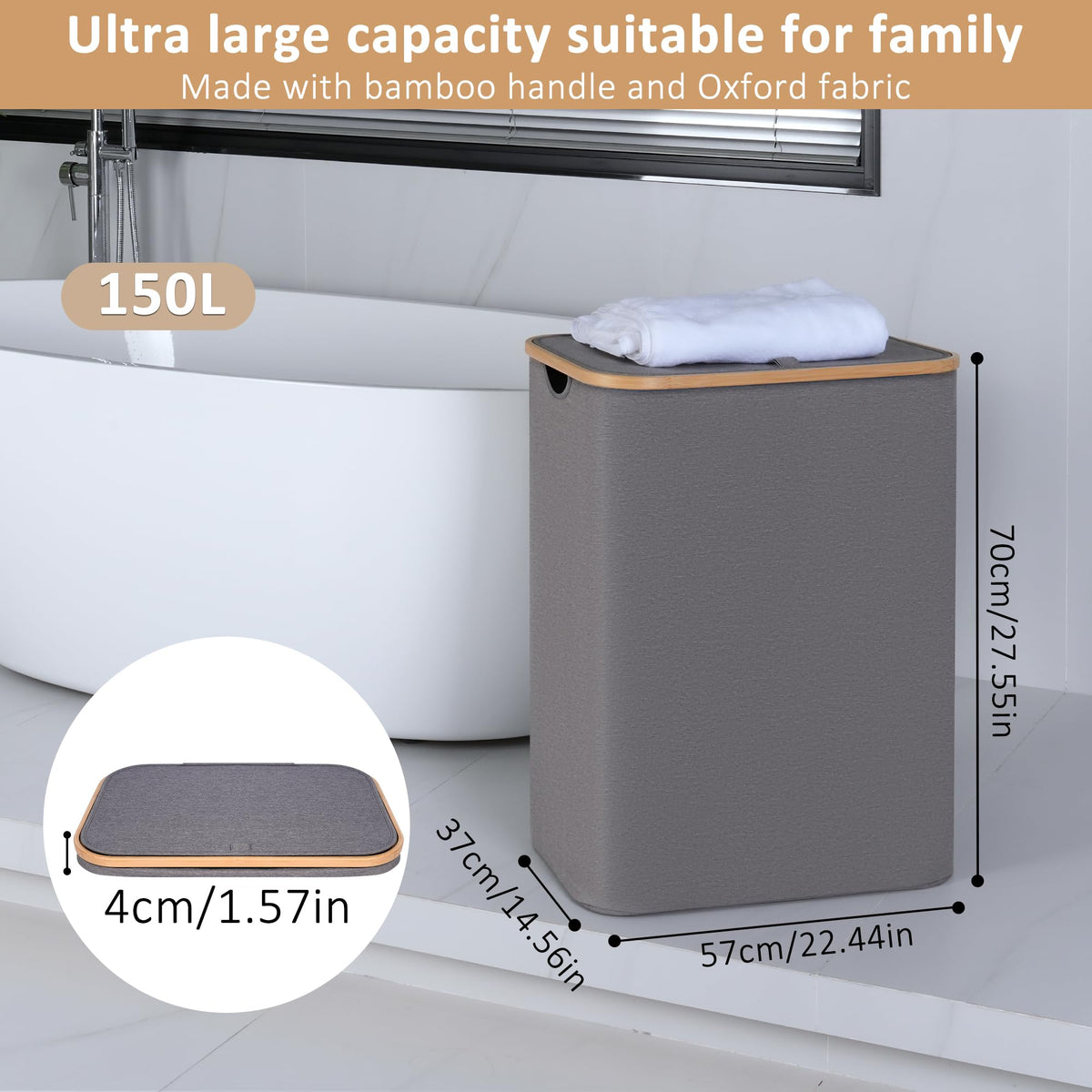 iEGrow collapsible laundry hamper ready for compact storage