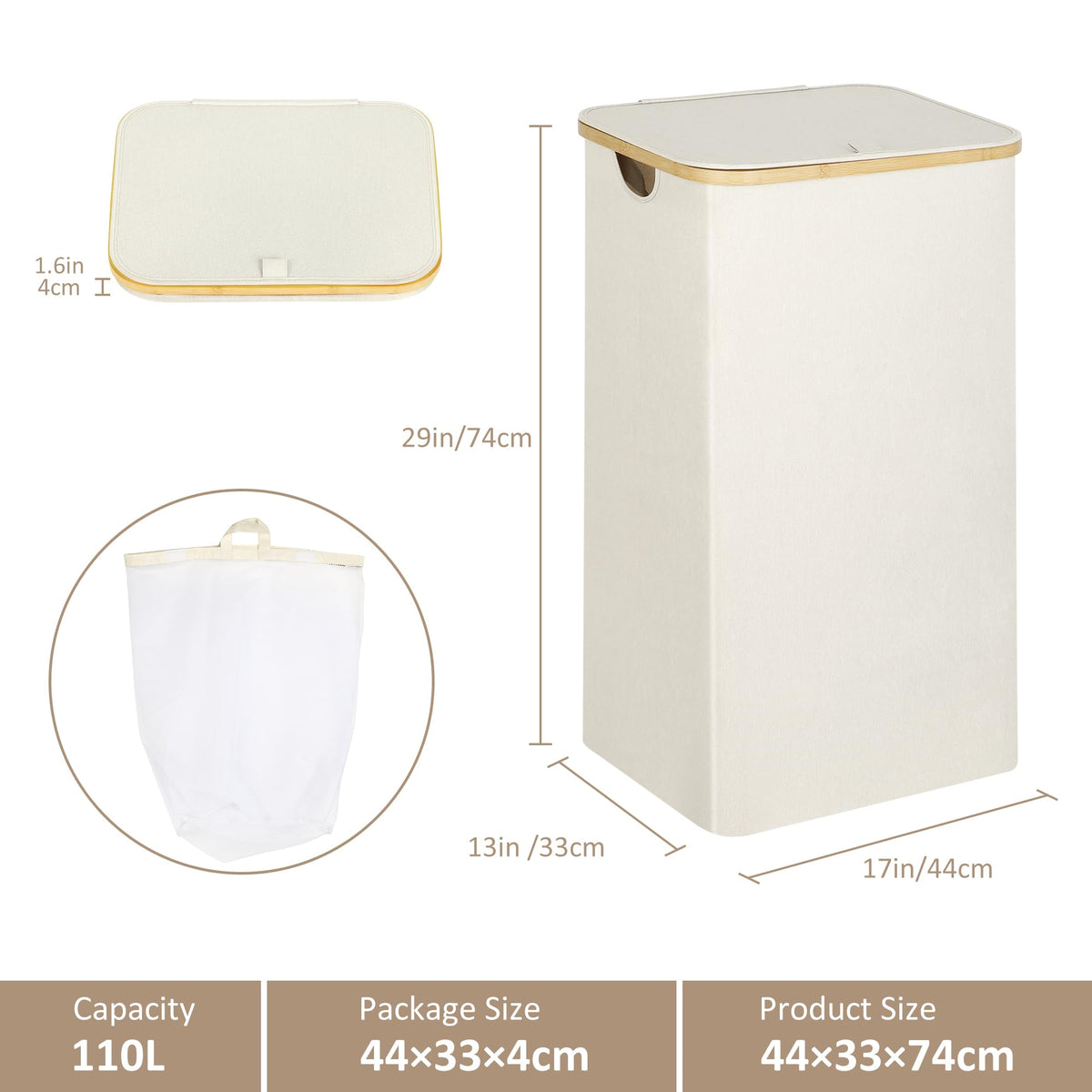 iegrow 110l capacity shows large storage for family laundry or toys