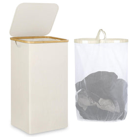 iegrow laundry basket lid keeps clothes hidden and odors contained for a neater space