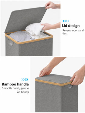 iEGrow laundry hamper 110L capacity holds family clothes and toys for organized homes.