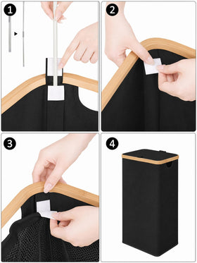 iEGrow laundry hamper with lid highlights dimensions and ample space