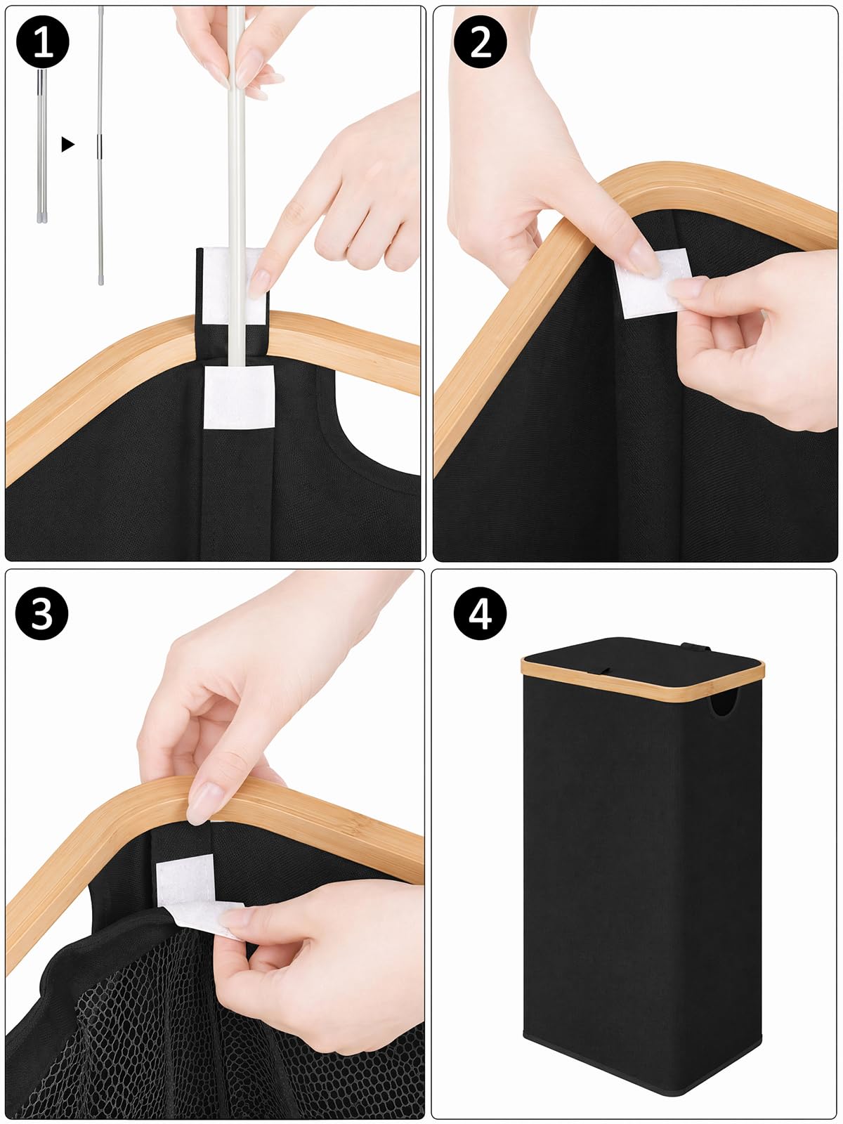 iEGrow laundry hamper with lid highlights dimensions and ample space