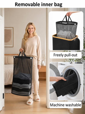 iEGrow hamper in collapsible mode demonstrating quick storage