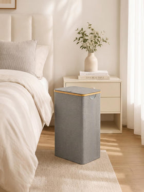 iEGrow laundry hamper odor-control lid helps keep rooms fresh between washes.