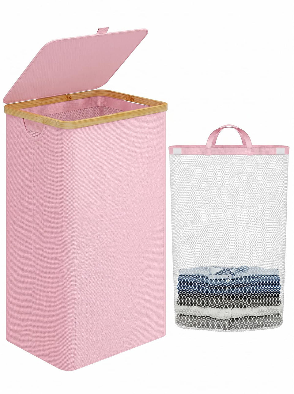 iEGrow laundry hamper with lid keeps clothes concealed and odors in check