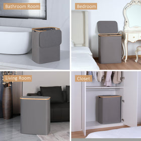 iEGrow lid on laundry hamper helping contain odors and keep space tidy