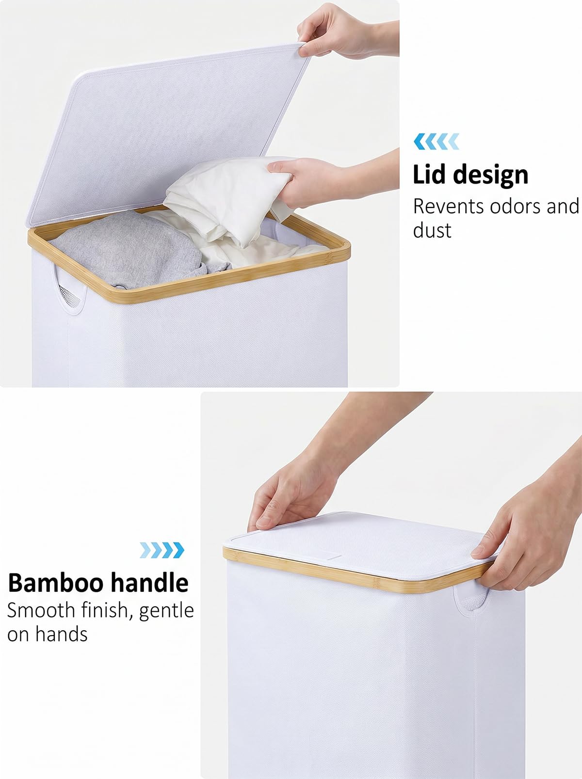 iEGrow lid helps control odors and keeps laundry out of sight