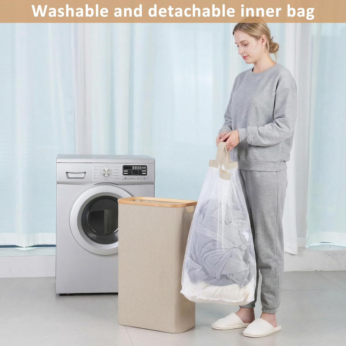 iEGrow machine washable inner bag for easy cleaning after laundry.