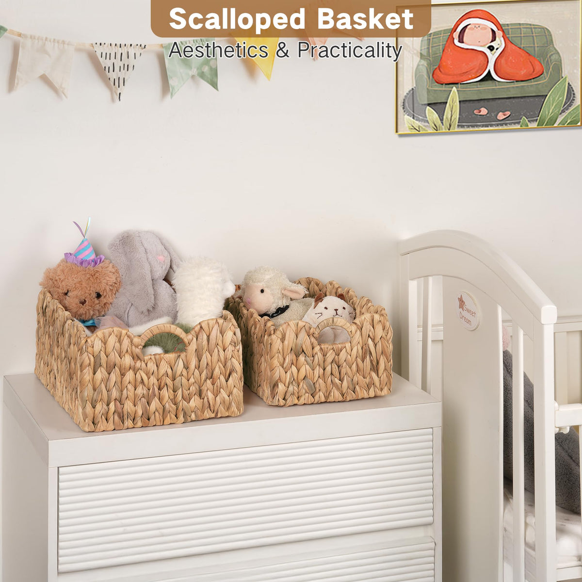 iEGrow scalloped basket closeup shows woven texture and durability