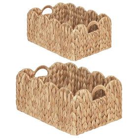 iEGrow scalloped basket set front view for stylish storage