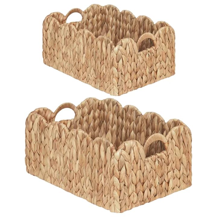 iEGrow scalloped basket set front view for stylish storage