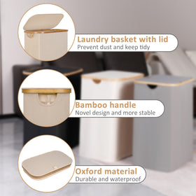 iEGrow thick linen fabric with bamboo handles, durable and lightweight.