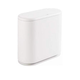 IEEK 12L rectangular trash can with press-top lid for bathroom and kitchen waste