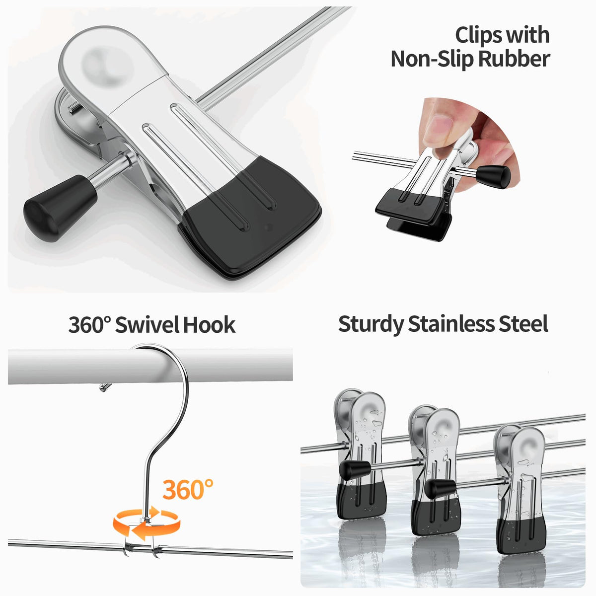 IEOKE clips with rubber coating prevent fabric marks