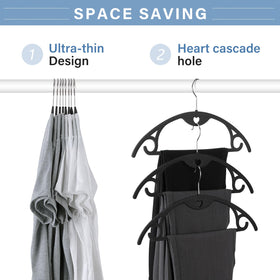 IEOKE Velvet Hangers chrome swivel hooks rotate for easy closet sorting