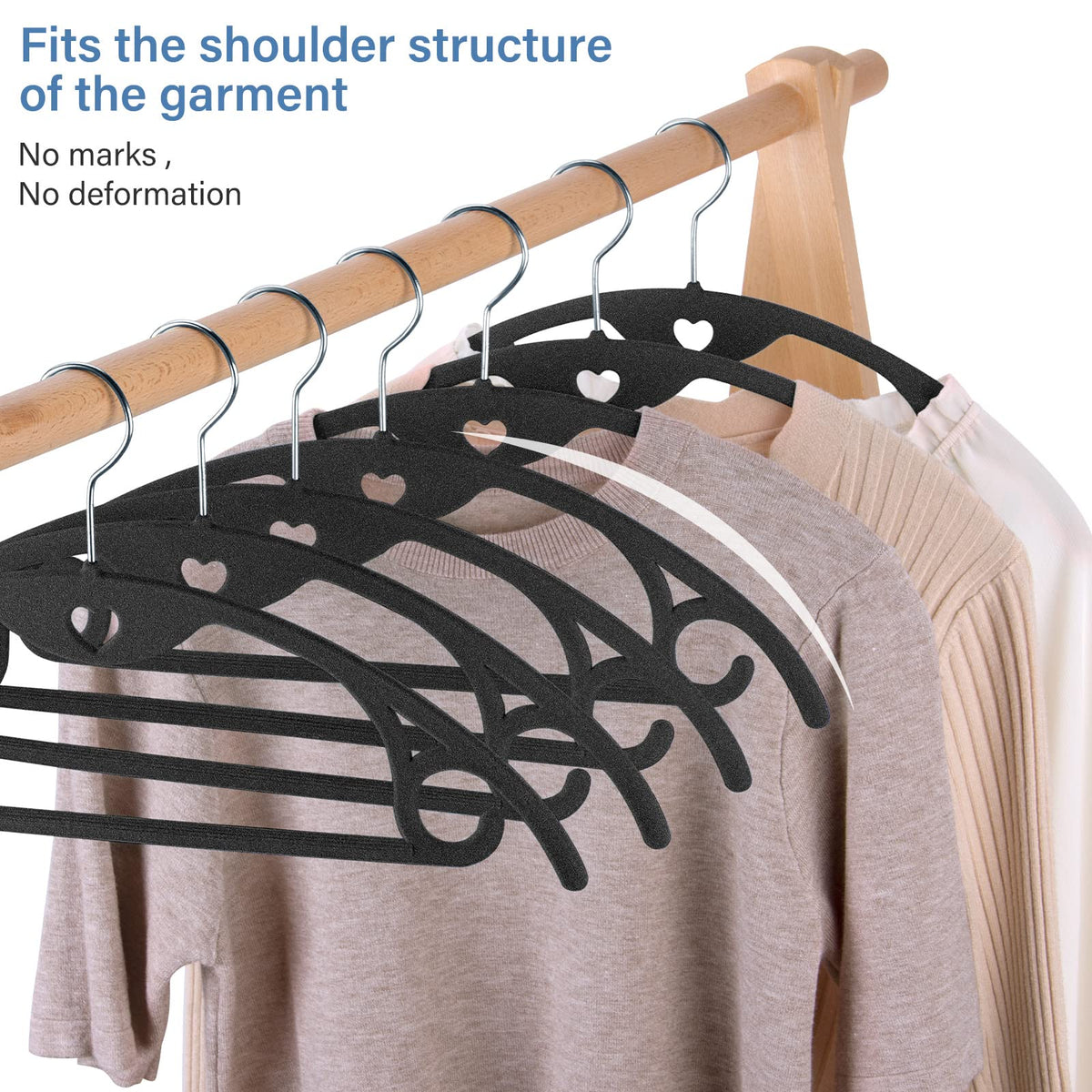 IEOKE Velvet Hangers rounded shoulders prevent creases on structured garments