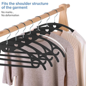 IEOKE Velvet Hangers rounded shoulders prevent creases on structured garments