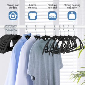 IEOKE Velvet Hangers slim profile saves closet space and organizes garments