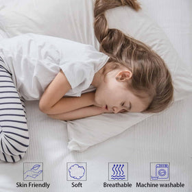iFaon two-pack pillow set close-up shows soft, odorless down-alternative filling
