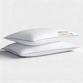 ifaon ultra-thin flat pillow with striped cover supports natural neck alignment for stomach sleepers
