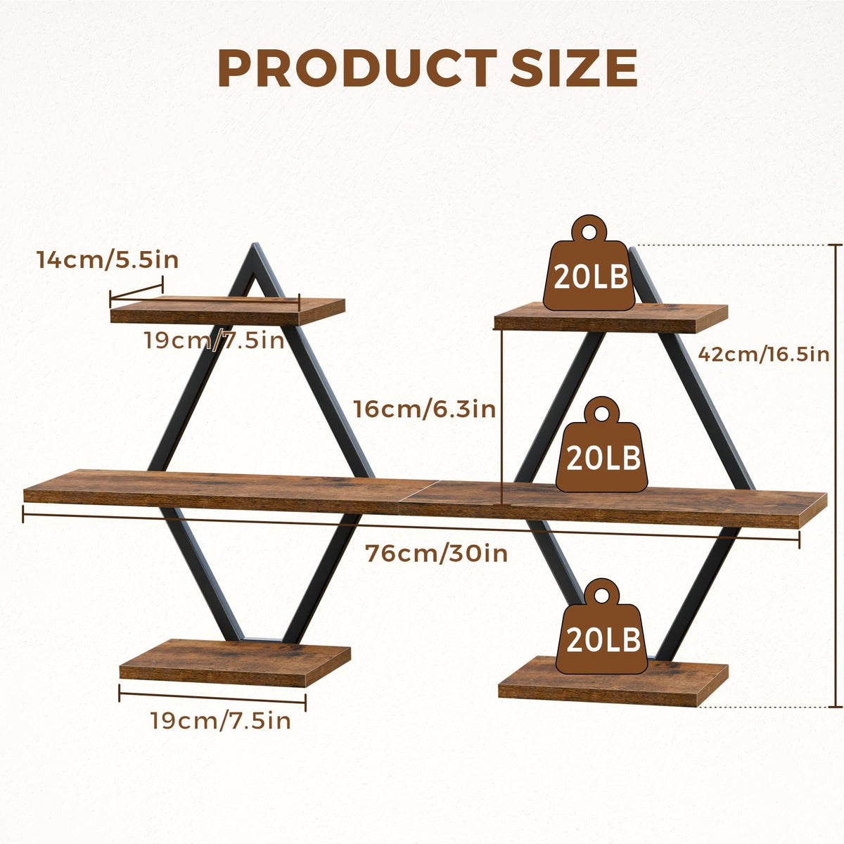 iFaveorr 3-tier wall shelves provide compact storage and display space