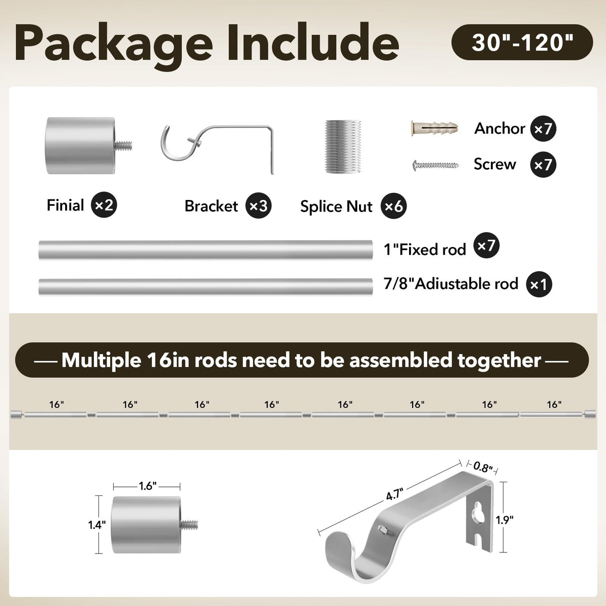 IFELS 32–120 inch compatibility covers a wide range of windows.