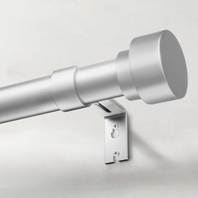 IFELS heavy-duty curtain rod in silver with 1-inch diameter, sturdy drapery support.