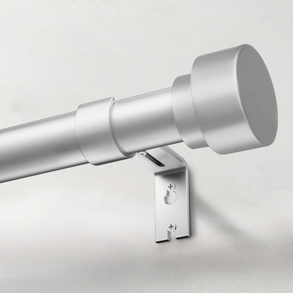 IFELS heavy-duty curtain rod in silver with 1-inch diameter, sturdy drapery support.