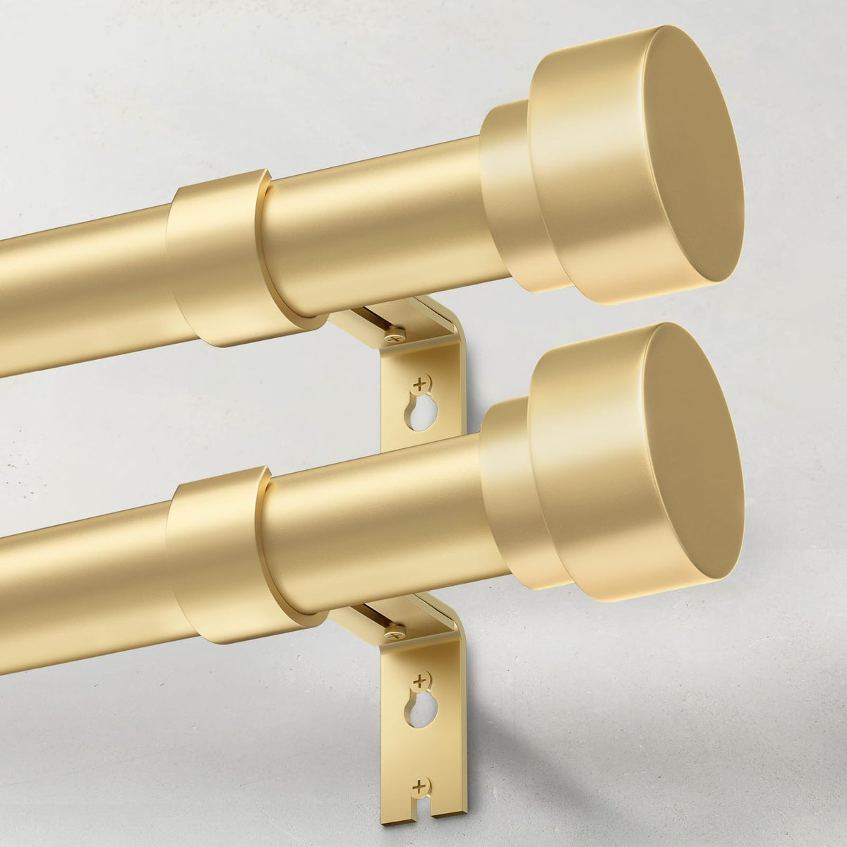 IFELS 2-pack heavy-duty curtain rods in gold provide sturdy support for heavy drapes