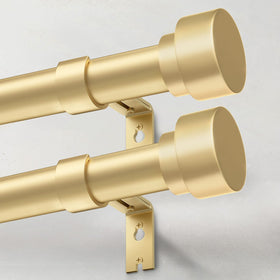 IFELS 2-pack heavy-duty curtain rods in gold provide sturdy support for heavy drapes